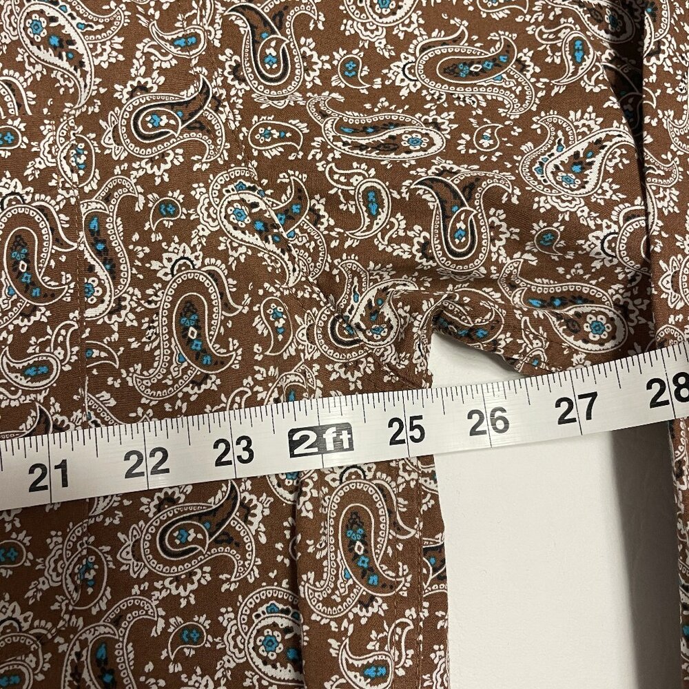 Cinch Shirt Men's Large Brown 100% Cotton Paisley Long Sleeve Button Up Western - Picture 6 of 13